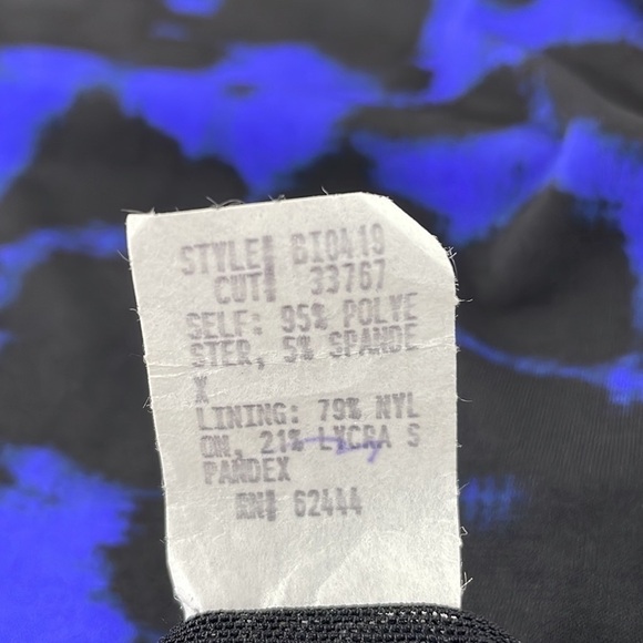 Nicole Miller Dress Long Sleeves Blue Black Knee Length Size Large - Picture 11 of 12